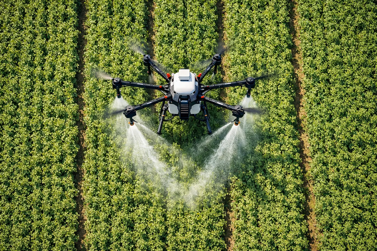 Drone flying over Guyana landscape