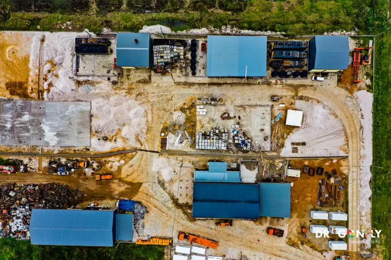 Aerial survey capture of an industrial site