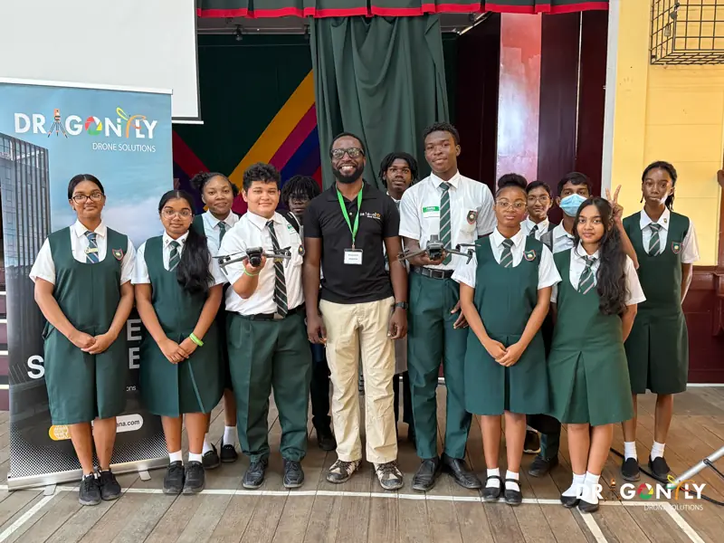 Students at a Dragonfly school drone programme