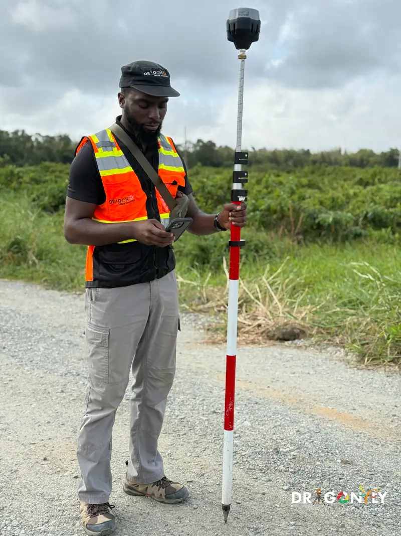 Dragonfly surveyor setting ground control