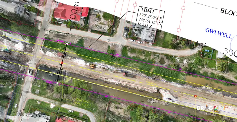 Photogrammetric survey deliverable with plot boundaries