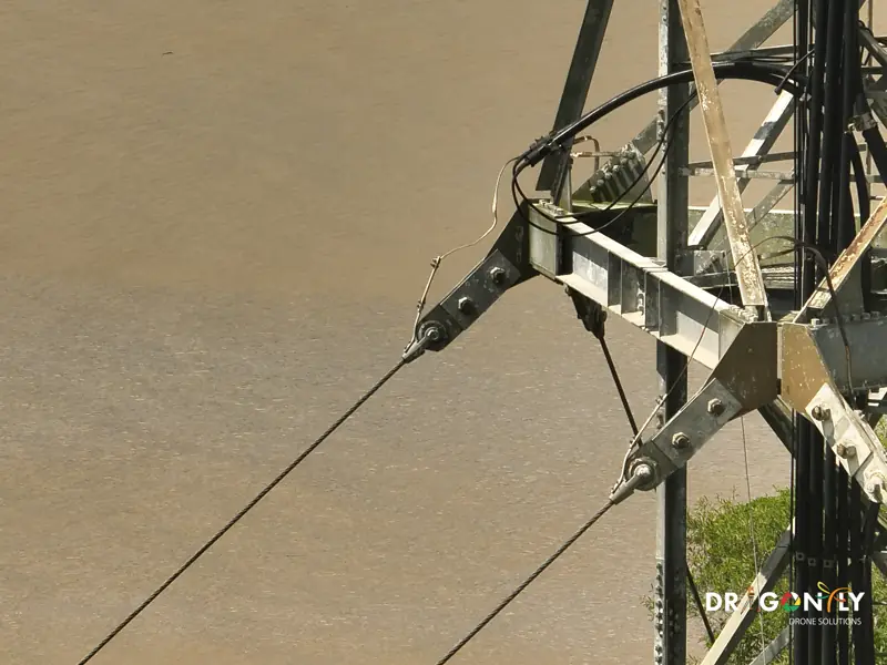 Close-range drone imagery of tower steelwork
